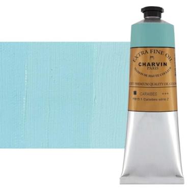 Imagem de Charvin Tinta a óleo extrafina - Tinta a óleo francesa profissional de luxo, exibindo os pigmentos da natureza, consistência cremosa com vivacidade - Tubo único de 150 ml - Azul Caribe