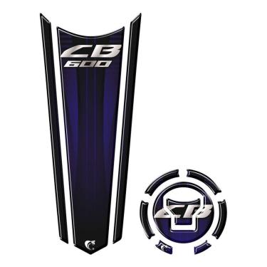 Imagem de Adesivo Protetor Tanque E Bocal Gravatona Honda Cb 600 + 2018 Azul