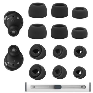 Imagem de Niukeke 6 Pares De Pontas Reposição Para Fones Ouvido Samsung Galaxy Buds Pro, Conjunto Silicone, Acessórios Protetores Auriculares (Preto, Com Caneta)
