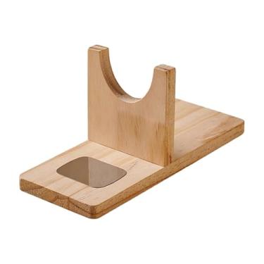 Imagem de Vaveren Suporte de madeira para cola quente, acessório para pulverizador de cola quente, evita queimaduras, suporte de mesa estável para casa, com Almofada de Gotejamento Pequena