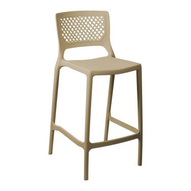 Imagem de Banqueta Alta Para Cozinha Areia Empilhável Vênus Em Polipropileno Acrilys