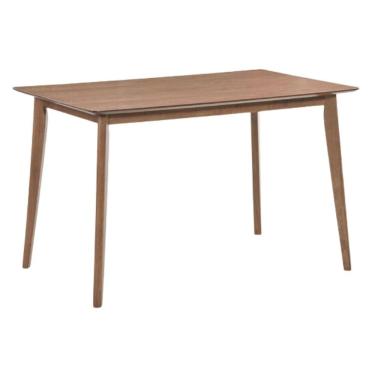 Imagem de Mesa De Jantar Retangular Finlândia Rivatti 160 Cm Larg Tampo Mdf Nogueira Base Madeira Seringueira