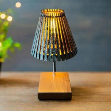 Imagem de Luminária Nero De Mesa Mdf Laminado Laminado Freijó