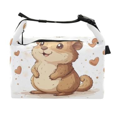 Imagem de STAYTOP Lancheira fofa de hamster com fivela de alça, lancheira isolada para meninos e meninas, lancheira térmica para trabalho escolar