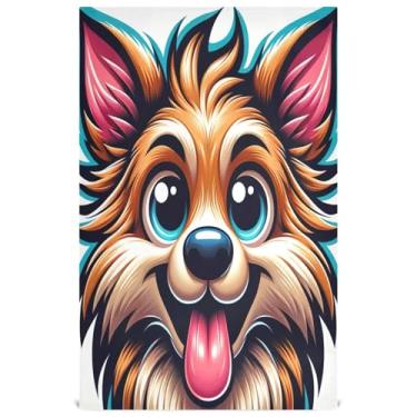 Imagem de Joisal Conjunto de toalha de prato de cozinha de cachorro fofo de desenho animado toalhas de mão de chá fofas para lavar pratos de secagem rápida fina 45 x 71 cm, 4 pacotes com 4