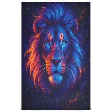 Imagem de Joisal Toalhas de prato coloridas com estampa de leão para cozinha toalhas de chá decorativas pratos de lavagem fofos absorventes de banheiro 45 x 71 cm, 4 pacotes com 4