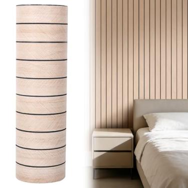 Imagem de Papel de parede vintage de PVC, papel de parede vintage de 299 x 39,9 cm, à prova d'água, para armários de escritório em casa, quarto, decoração de armário (marrom claro)