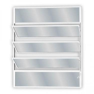 Imagem de Janela de Alumínio Basculante 80x60cm com 3 Basculas e Vidro Mini Bore