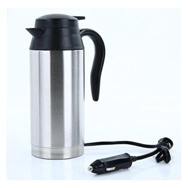 Imagem de Chaleira elétrica dupla de aço inoxidável para carro, isolamento térmico, copo de viagem, garrafa de café de aço inoxidável (cor: 24 V) (12 V)