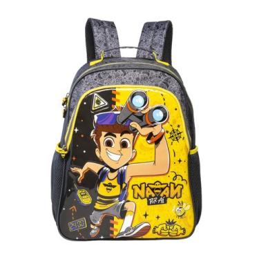 Imagem de Mochila Costas Natan Por Ai Infantil 16" Escolar Youtuber Cor:Amarelo,