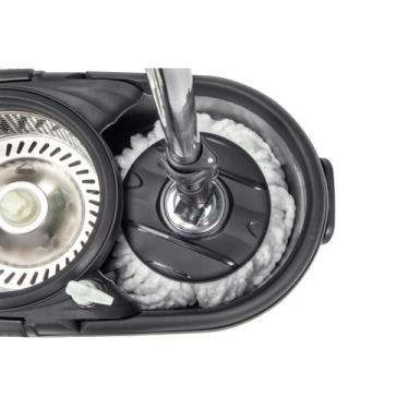 Imagem de Balde Perfect Mop Move Inox 3 Refis Recipiente Sabão E Rodas +02 Refil