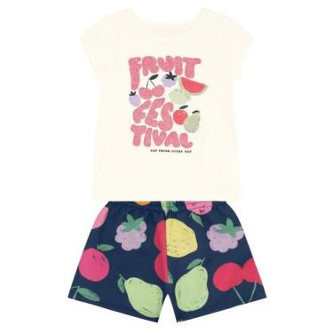 Imagem de Conjunto infantil menina com frutas brilhante Brandili, 2, Natural