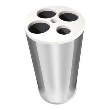 Imagem de Lixeira Para Copos Descartáveis De Água E Café Em Aço Inox 30l BRANCO 