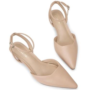 Imagem de CELLENZ Sapatos femininos de salto baixo: salto gatinho confortável de 4,97 cm, salto fino moderno, 2026 primavera verão sapatos elegantes para escritório formal, 87 Nude, 39