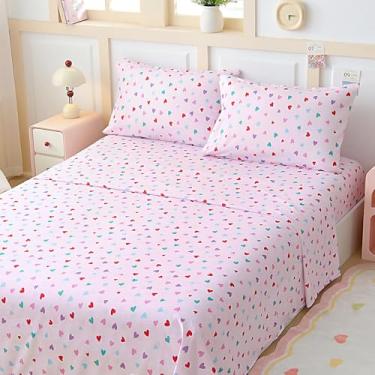 Imagem de Swiftify Jogo de lençol casal para crianças, meninos e meninas, jogo de cama de 4 peças para adolescentes, meninos e meninas, conjunto de cama com estampa de desenho animado, bolso profundo de