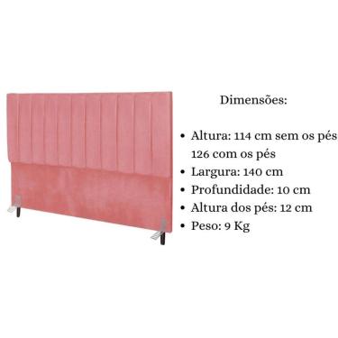 Imagem de Cabeceira Cama Box Casal 140 Cm Carla Suede Rosa E Frame