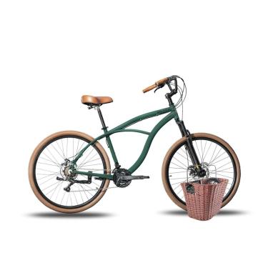 Imagem de KIT Bicicleta Blitz Aro 29 Beach Cruiser Alumínio 21v Shimano + Cestinha+ Cadeado Unissex-Unissex