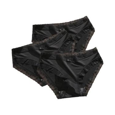 Imagem de Conjunto De 3 Calcinhas Ultra Finas E Respiráveis Em Seda De Gelo Com 