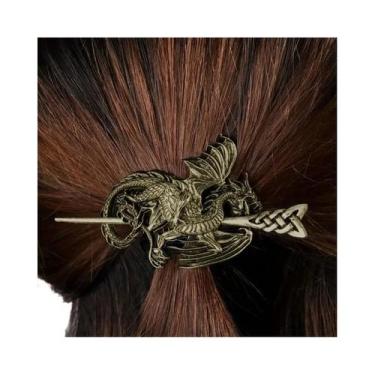 Imagem de Presilha De Cabelo Vintage Dragão Viking Estilo Punk Em Liga Metálica 