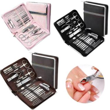 Imagem de Kit Cortadores Unha Manicure Pedicure Maleta Completa Marrom - Palaziu