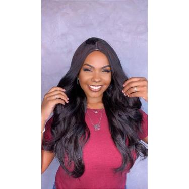 Imagem de Peruca Fibra Premium Jean 2 Castanho Escuro - 70cm, Liso Levemente Ond