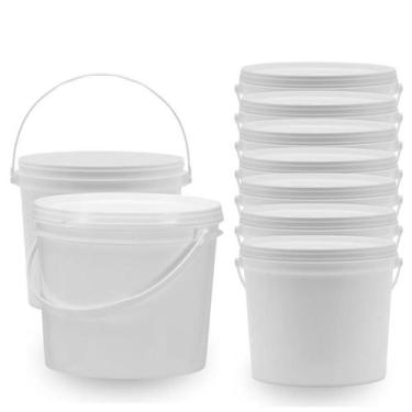 Imagem de Balde Para Armenas Comida 1.8 Litros Branco 7 Pçs - Nastripack