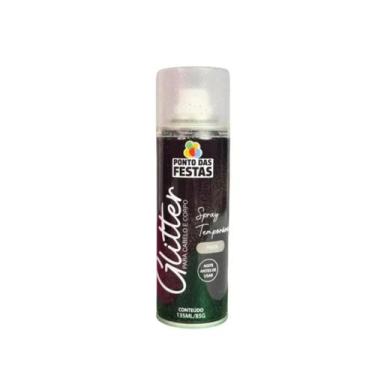 Imagem de Spray Glitter Prata Temporário Para Cabelo E Corpo 135ml - Ponto das F
