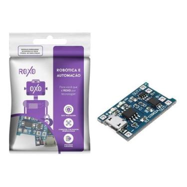 Imagem de Módulo Carregador De Bateria 5V Tp4056 18650 Usb - Roxo