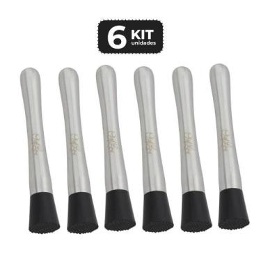 Imagem de Kit 6 socador macerador inox profissional - Chef Line