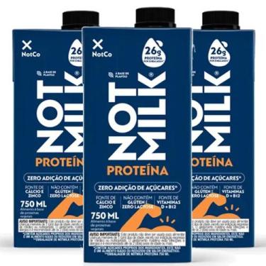 Imagem de Kit 3 Bebida Vegetal 26g Proteína NOTMILK S/ Gluten 750ml - NotCo