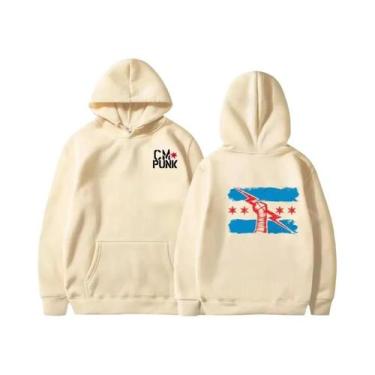 Imagem de Moletom Masculino CM Punk Com Capuz, Estampa De Moda Outono Inverno, C