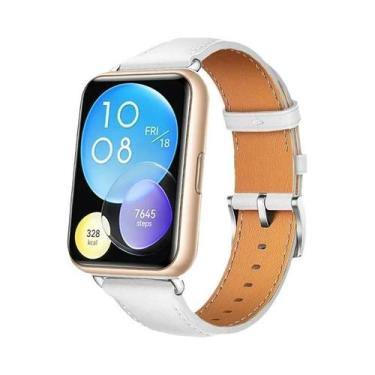 Imagem de Pulseira De Couro Substituível Para Smartwatch Huawei Watch Fit 2, Ace