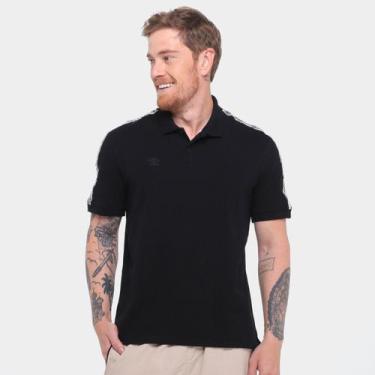 Imagem de Camisa Polo Umbro Tape F.C. Masculina, Preto, P