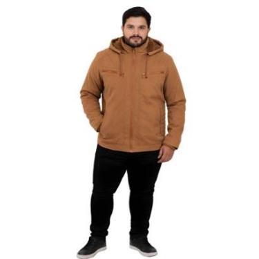 Imagem de Jaqueta Sarja Masculina Revestida Com Bolsos Plus Size-Masculino