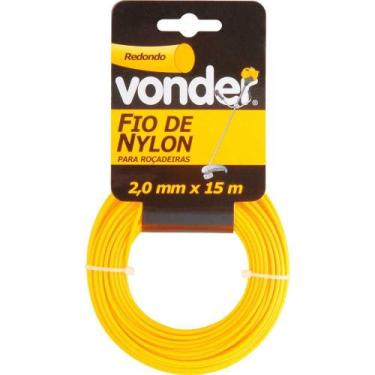 Imagem de Fio de Nylon Para Aparador de Grama 2mm x 15m Redondo - Vonder 3373200