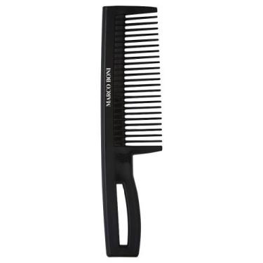 Imagem de Pente Dentes Largos Com Cabo Anatômico Vazado Marco Boni, Preto