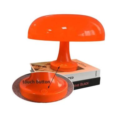Imagem de Luminária De Mesa LED Laranja Em Formato De Cogumelo, Minimalista E Mo
