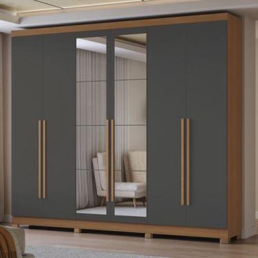 Imagem de Guarda Roupa Roupeiro 6 Portas e 3 Gavetas Espelho 270cm CB01T580 Kapp