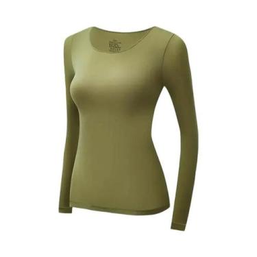 Imagem de Camiseta Térmica Feminina De Manga Longa Fina Para Outono Inverno L-XL