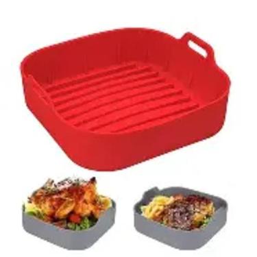Imagem de Forma de Silicone Quadrada Reutilizável Antiaderente Para Air Fryer 21