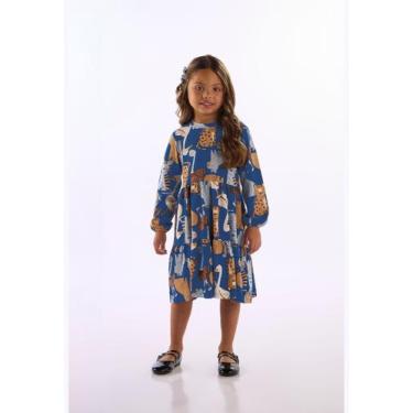 Imagem de Vestido Cotton Manga Longa Up Baby, Azul