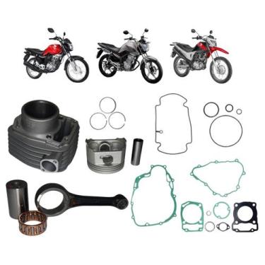Imagem de 01 Kit Cilindro Completo+Kit Biela Mahle Metal Leve Honda CG 160 Fan 2