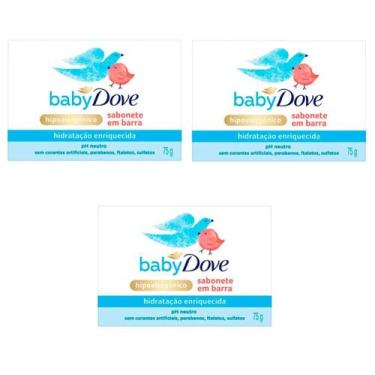 Imagem de Kit 3 Sabonete Dove Baby Hidratante Enriquecida 75g - Dove