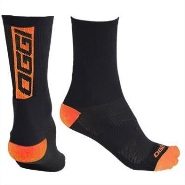 Imagem de Meia para Ciclismo Oggi Tam 38/43 Preta e Laranja, 38/43, Preto, Laran