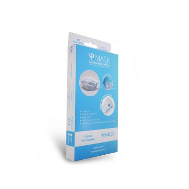 Imagem de Mascara Descartável Com Elástico E Clip Nasal Com 10 Unid - Polyflex