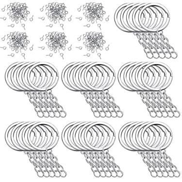 Imagem de shamjina 250 peças 25mm chaveiro com pino de de corrente estendida para fabricação de berloques de, Prata