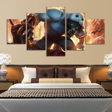 Imagem de Quadro Decorativos League of Legends com 5 peças 130x65 11