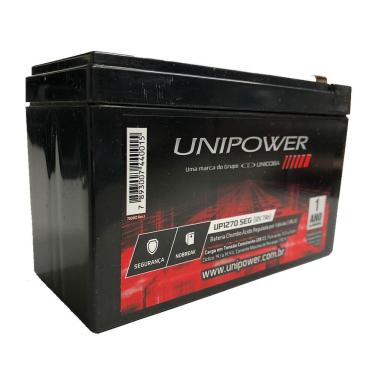 Imagem de Bateria Unipower para Segurança/Nobreak UP1270SEG 12V 7.0Ah