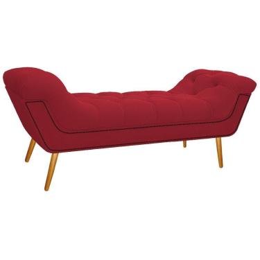 Imagem de Calçadeira Estofada 140 Cm Casal Suede Vermelho