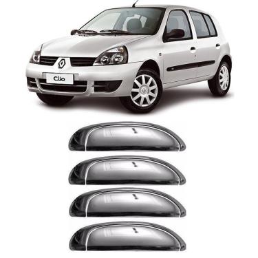 Imagem de Aplique Cromado Maçaneta Renault Clio 2000 à 2019 Logan 2007 à 2013 4 Portas